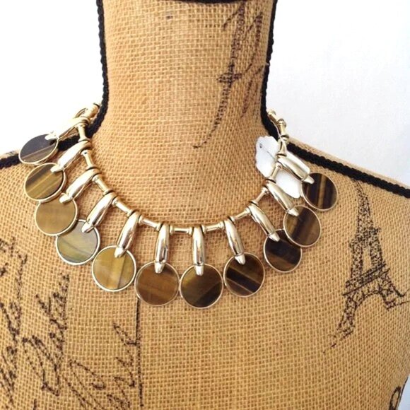 Roberto Cavalli RUNWAY  Gold Tiger  EYE Necklace - Picture 3 of 9